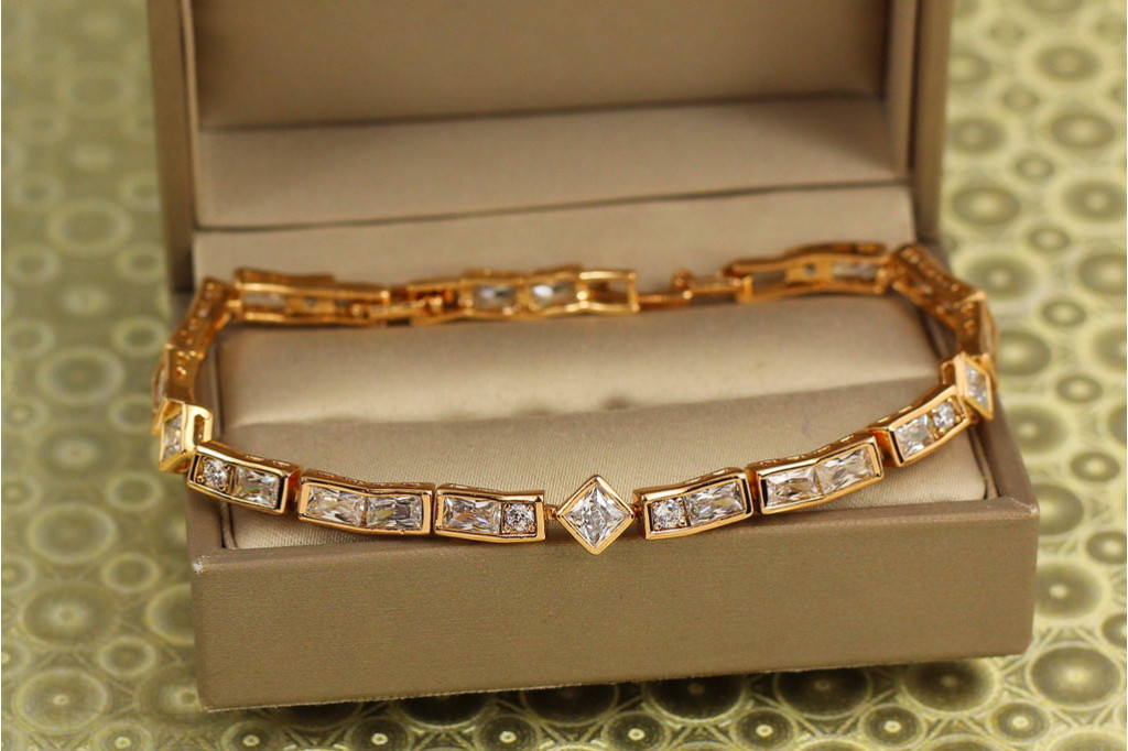 Браслет Xuping Jewelry Діамантова магістраль 19 см 5 мм золотистий