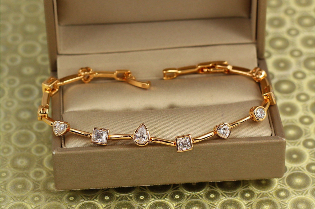 Браслет Xuping Jewelry Абетка почуттів 17 см 7 мм золотистий