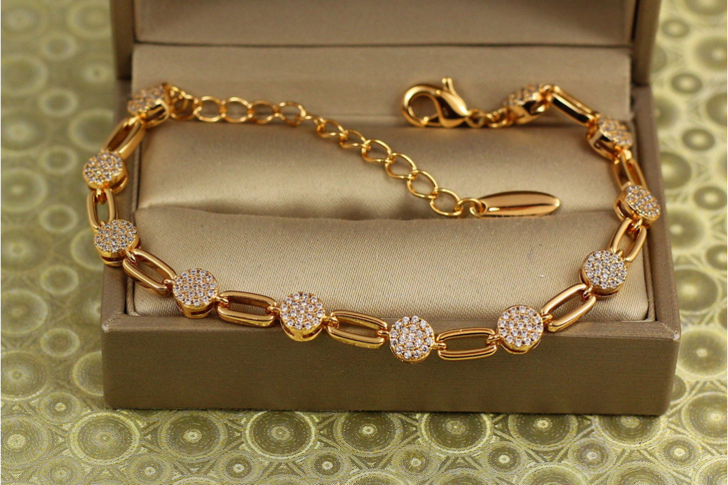 Браслет Xuping Jewelry Монетки 17 см 6 мм золотистий