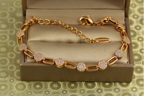 Браслет Xuping Jewelry Монетки 17 см 6 мм золотистий