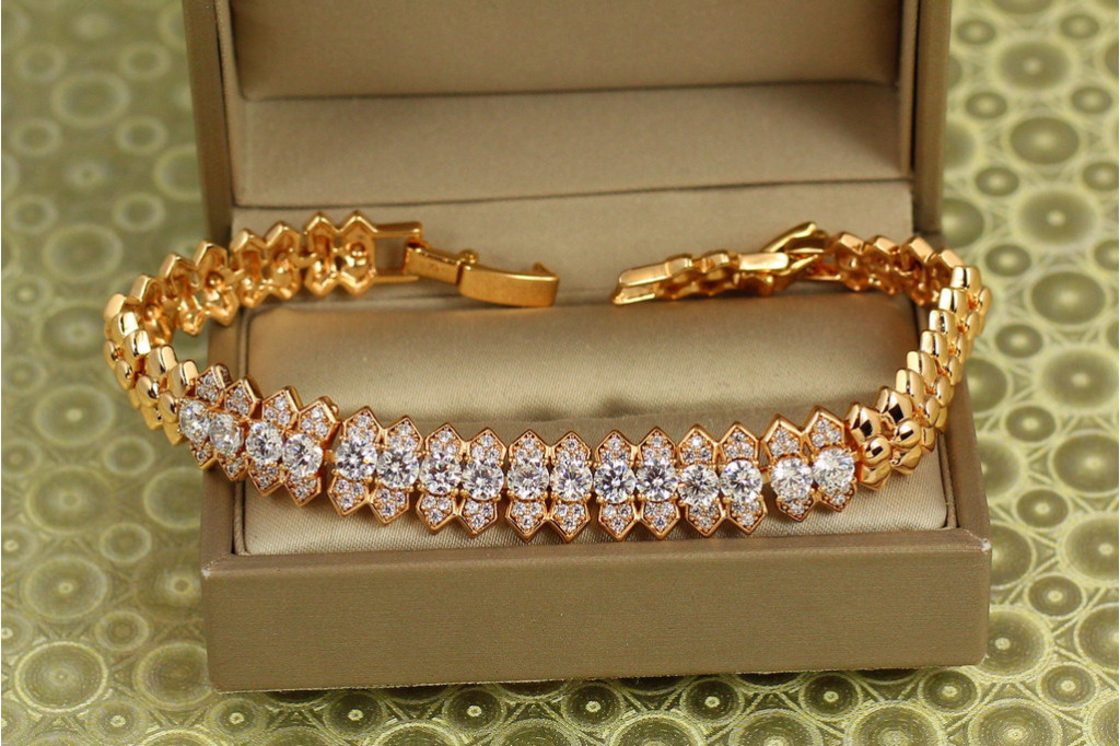 Браслет Xuping Jewelry Частокол 17 см 11 мм золотистий