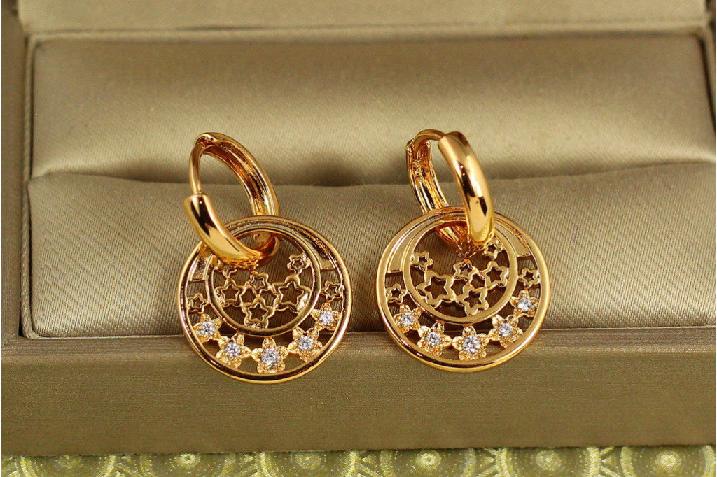 Сережки Xuping Jewelry Сяйво зірок 2,3 см золотисті
