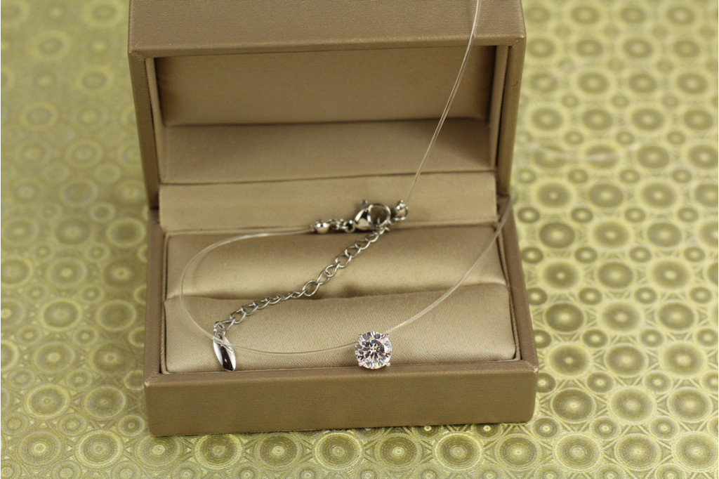 Леска Xuping Jewelry камень 7 мм 40 см добавка 5 см серебристая