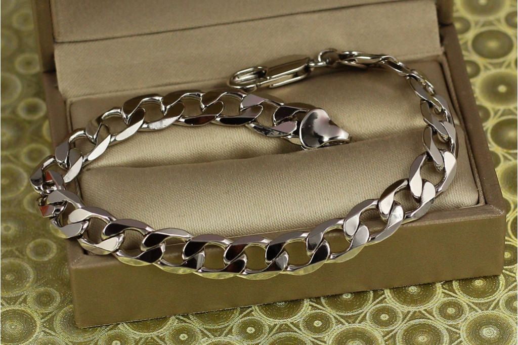 Браслет Xuping Jewelry Панцирный 19,5 см 7,5 мм серебристый