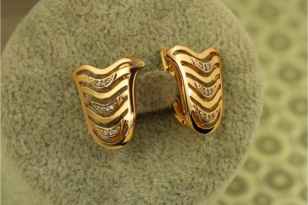 Серьги  Xuping Jewelry Солнечный берег 1,7 см золотистые