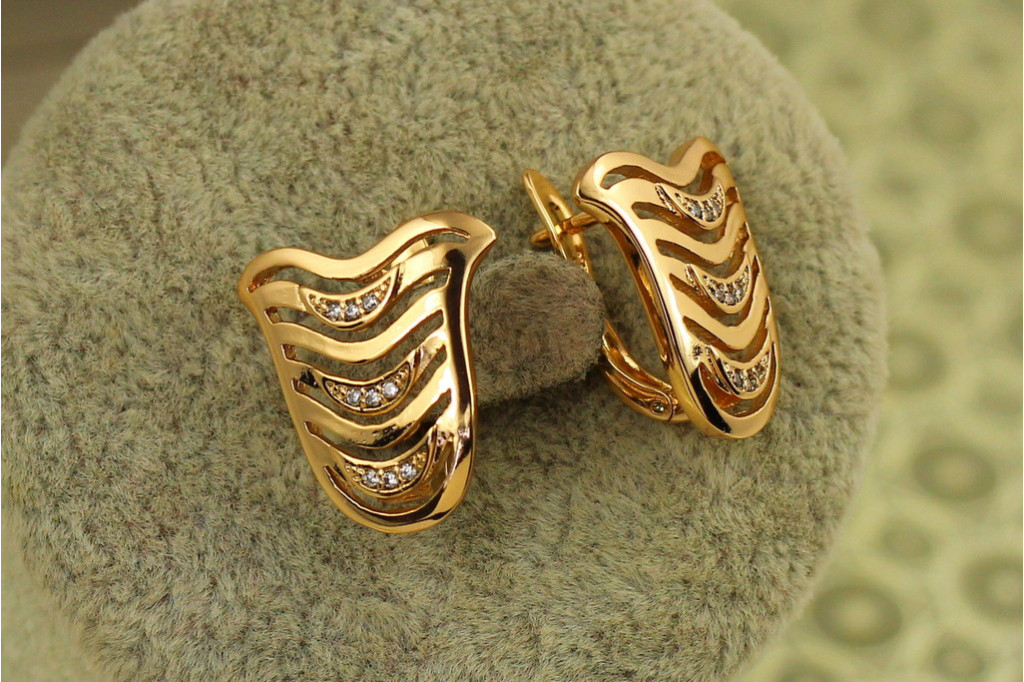 Серьги  Xuping Jewelry Солнечный берег 1,7 см золотистые
