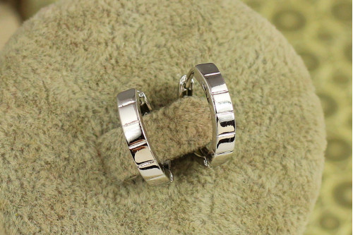 Серьги Xuping Jewelry Ребристые колечки 1,5 см серебристые