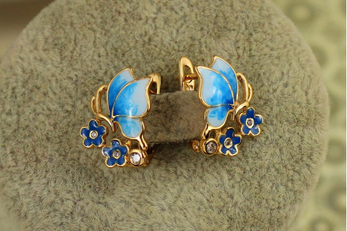 Серьги  Xuping Jewelry Пыльца незабудки 1,6 см золотистые