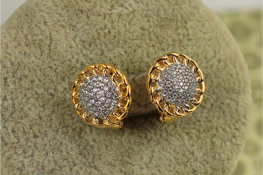 Сережки Xuping Jewelry Оберіг сонцестояння з родієм 1,3 см золотисті
