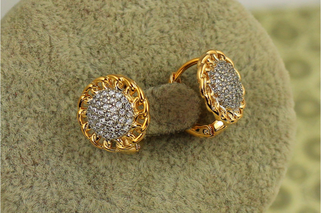 Сережки Xuping Jewelry Оберіг сонцестояння з родієм 1,3 см золотисті