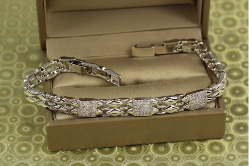 Браслет Xuping Jewelry Тектоніка 17 см сріблястий