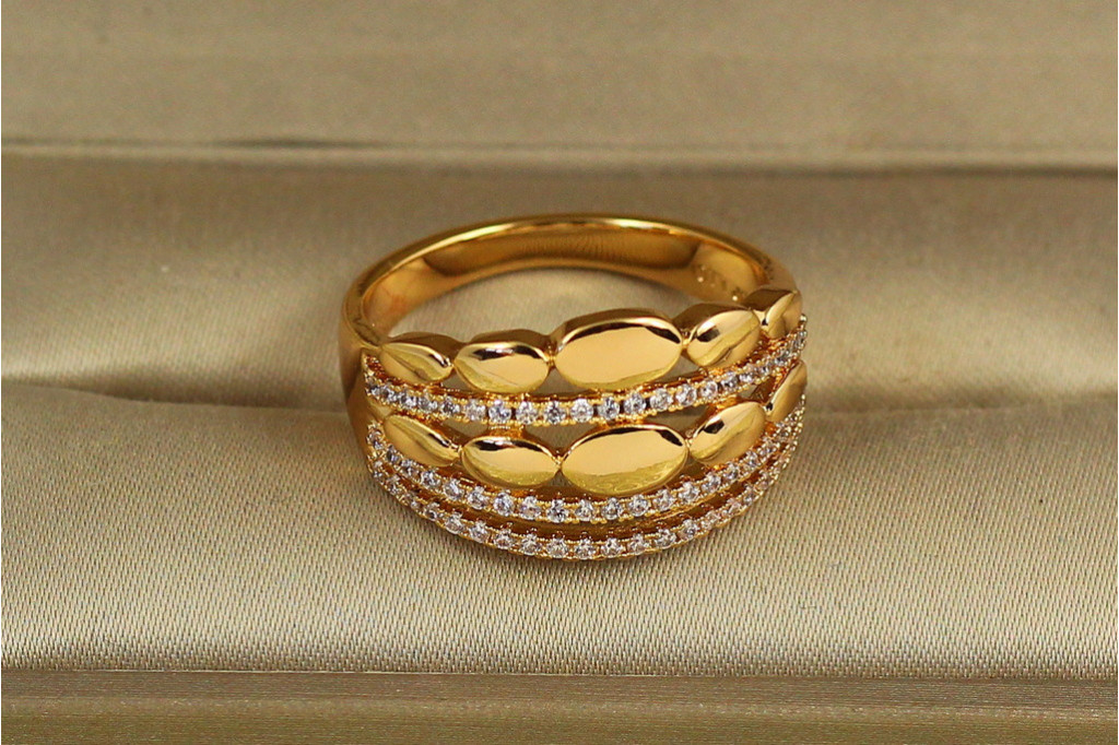 Кольцо  Xuping Jewelry Морская галька р 20 золотистое