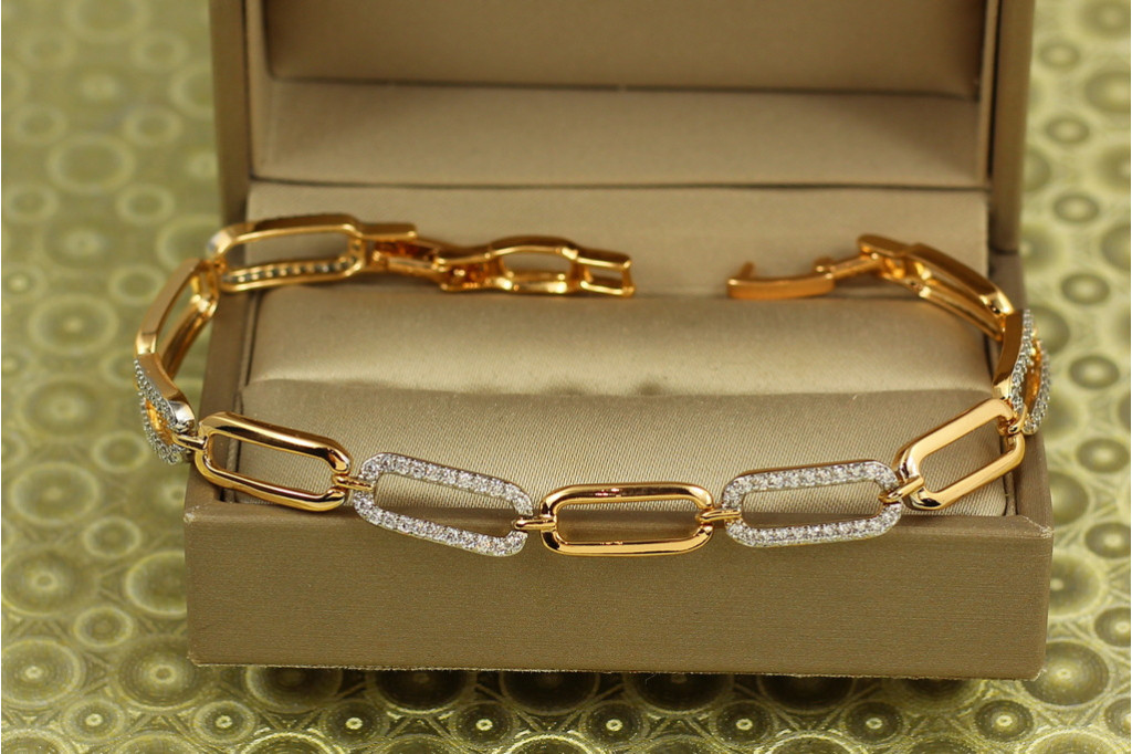 Браслет Xuping Jewelry Роскіш з родієм 21 см золотистий