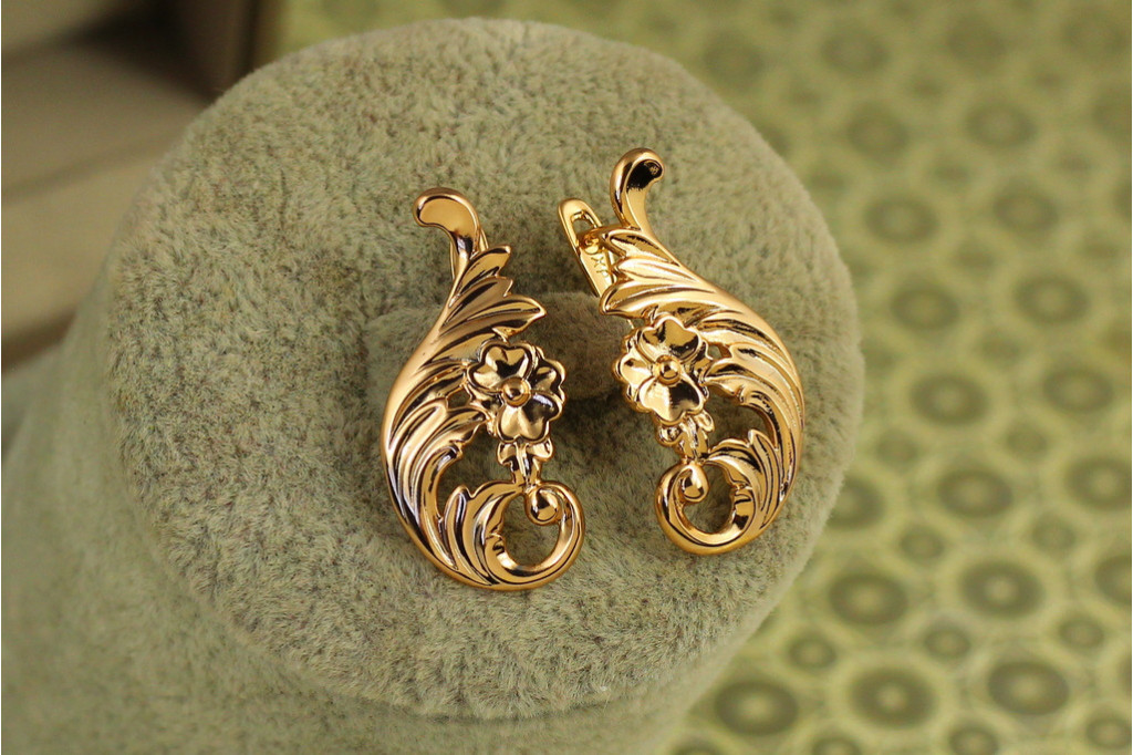 Серьги Xuping Jewelry Купава 2,9 см золотистые