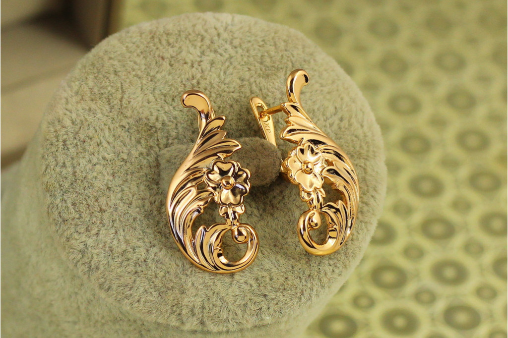 Серьги Xuping Jewelry Купава 2,9 см золотистые