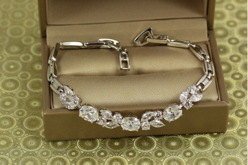 Браслет Xuping Jewelry Зіркопад з білими 21,5 см сріблястий