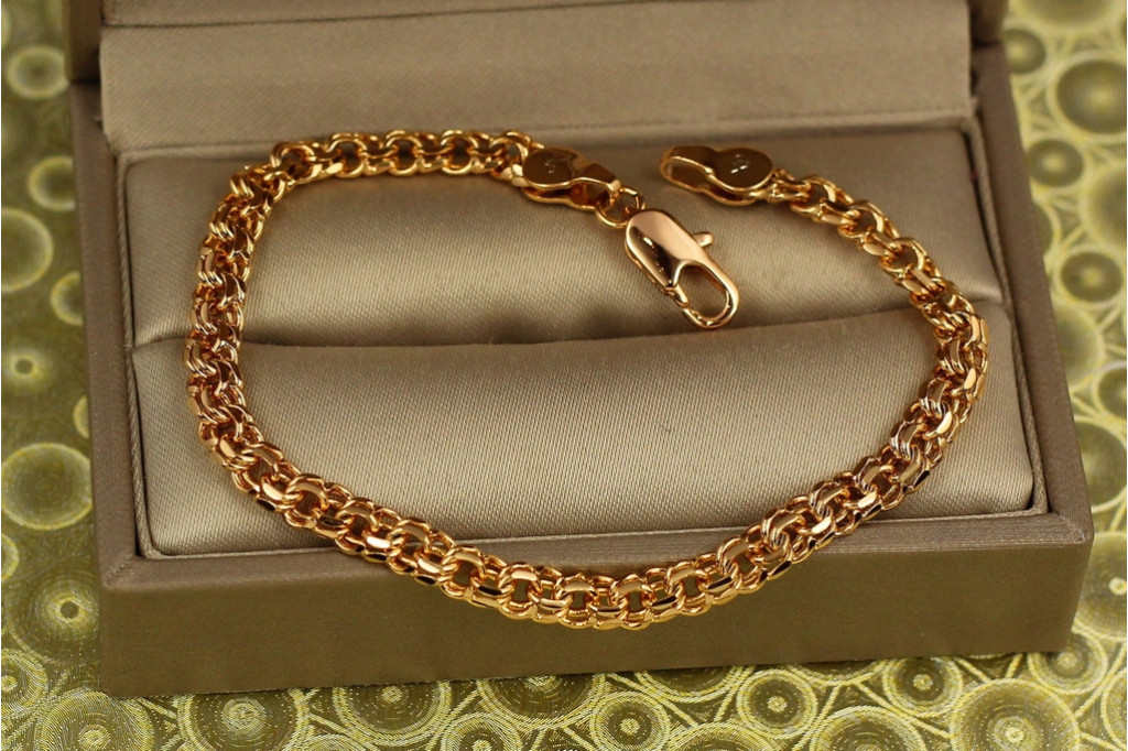 Браслет Xuping Jewelry круглый бисмарк 19 см 4 мм золотистый