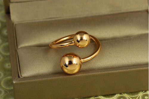 Кільце Xuping Jewelry розсувне Поцілунок дві кульки р 16+ золотисте