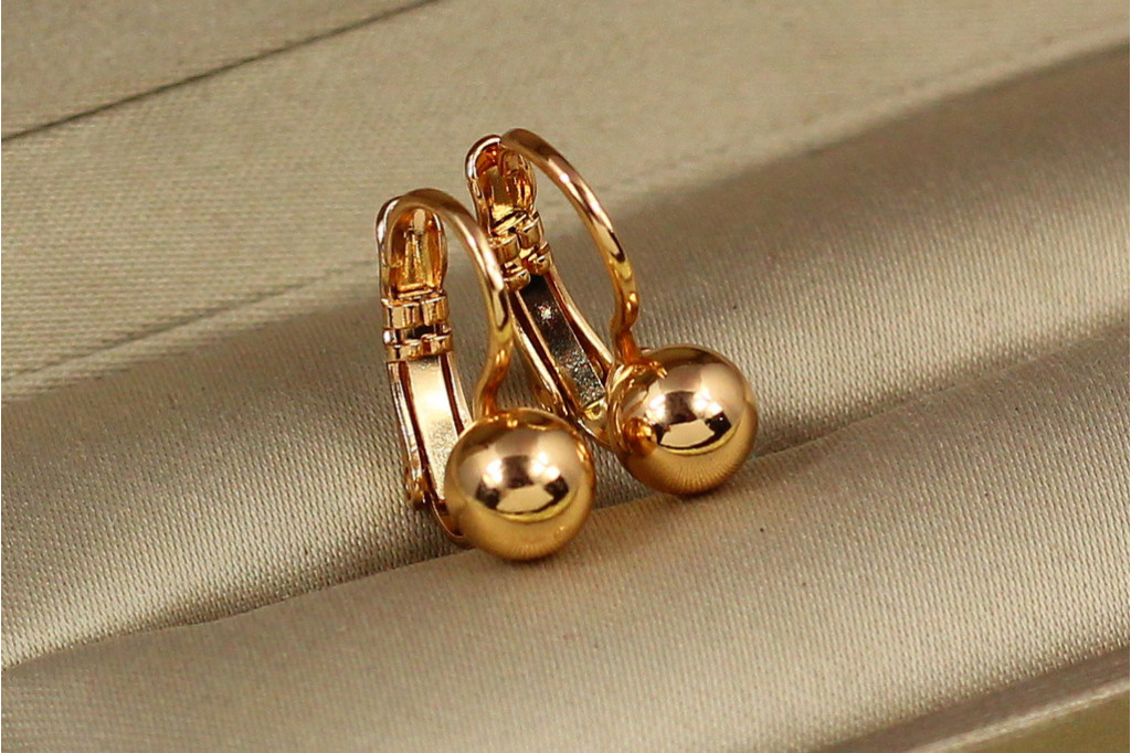 Серьги детские Xuping Jewelry шарики 5 мм с французской застежкой длина 1,5 см золотистые