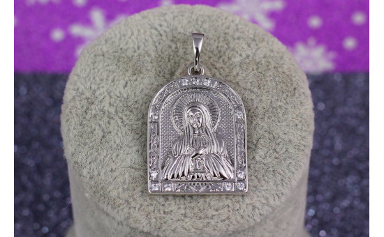 Ладанка Xuping Jewelry арка ажурная Дева Мария со сложенными руками 2,5 см серебристая
