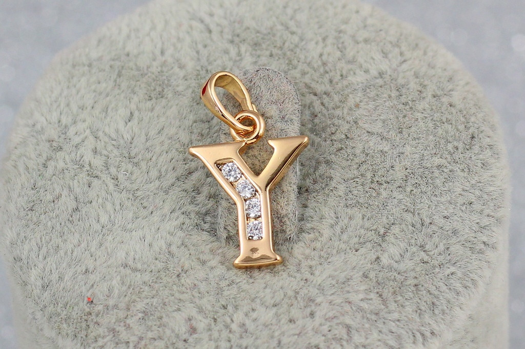 Кулон Xuping Jewelry буква Y 1,5 см золотистый