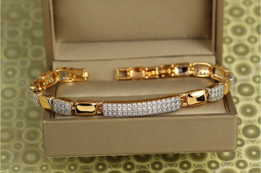Браслет Xuping Jewelry відблиск ілюзії з родієм 21 см 6 мм золотистий