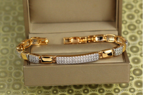 Браслет Xuping Jewelry відблиск ілюзії з родієм 21 см 6 мм золотистий