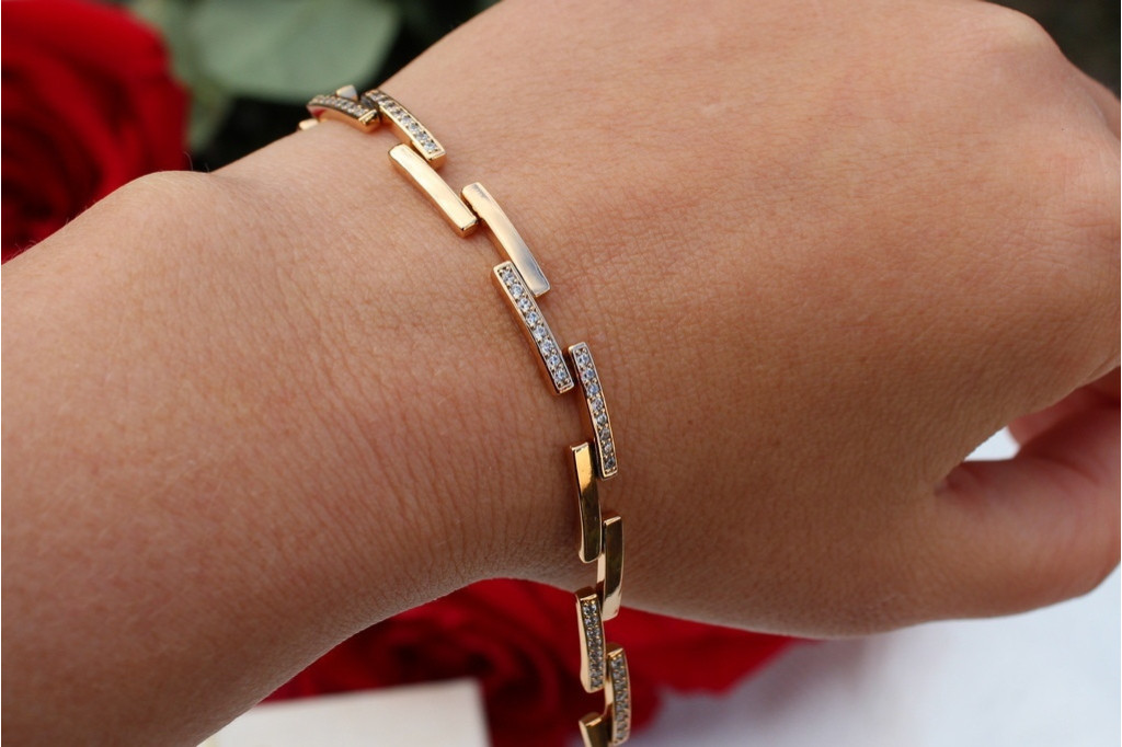 Браслет Xuping Jewelry Шахматка 21 см 6 мм золотистий