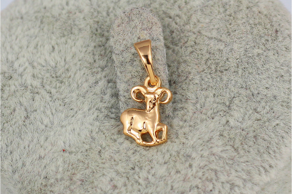 Кулон зодиак Xuping Jewelry овен 1,2 см золотистый
