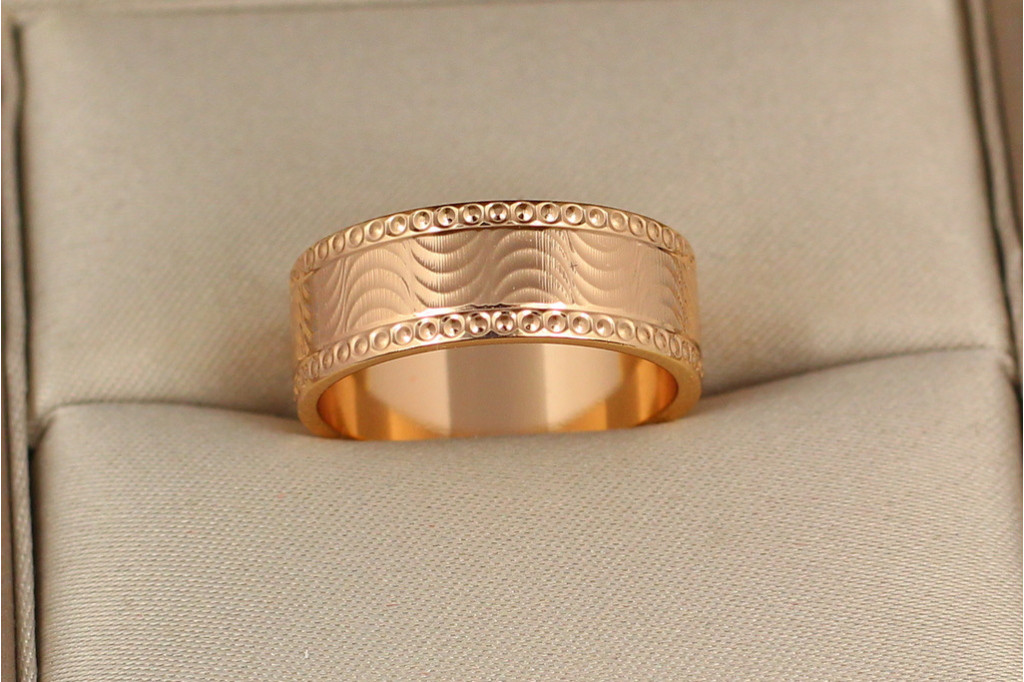 Обручка Xuping Jewelry американка рифлені хвилі 7 мм 17р золотиста