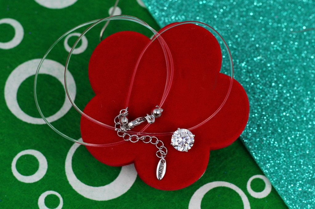 Леска Xuping Jewelry  камень 8 мм 40 см добавка 5 см серебристая