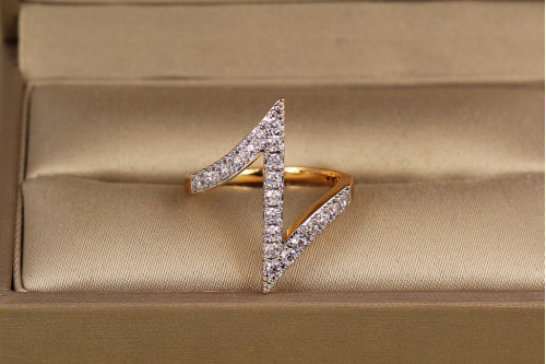 Кільце Xuping Jewelry зигзаг з родієм р 16 золотисте