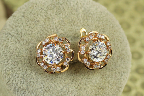 Сережки Xuping Jewelry Амелія 1.5 см золотисті
