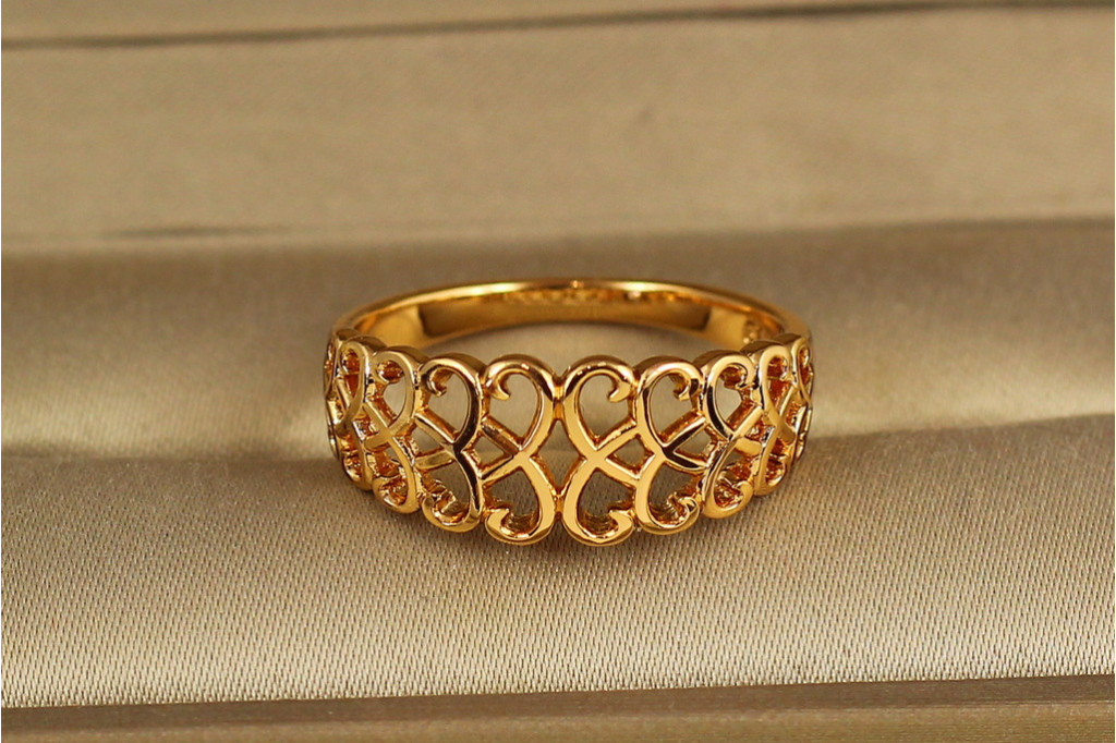 Кільце Xuping Jewelry Ажурне серце р 16 золотисте