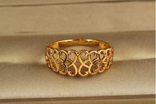 Кільце Xuping Jewelry Ажурне серце р 20 золотисте