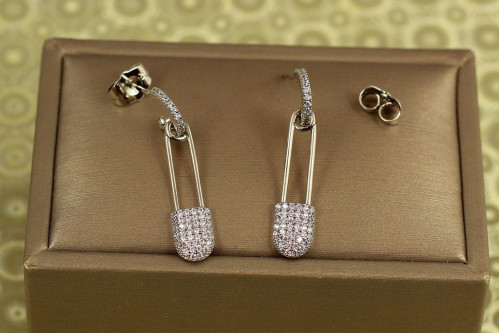 Сережки підвіски Xuping Jewelry шпилька з родієм 3 см сріблясті