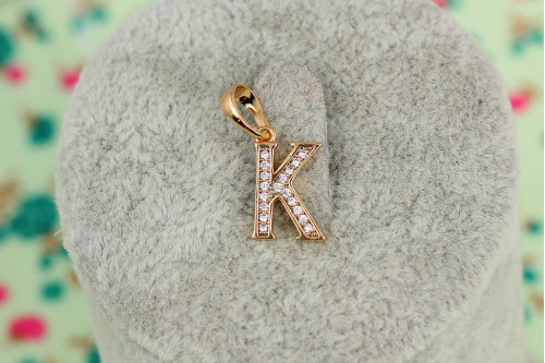 Кулон Xuping Jewelry буква К 1.2 см золотистый