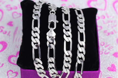 Цепь Xuping Jewelry фигаро 60 см 8 мм серебристая