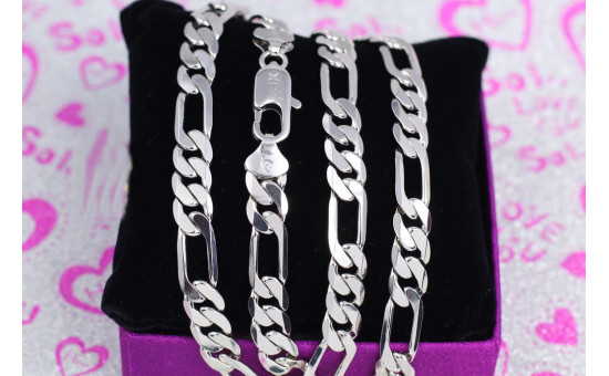 Ланцюг Xuping Jewelry фігаро 60 см 8 мм сріблястий