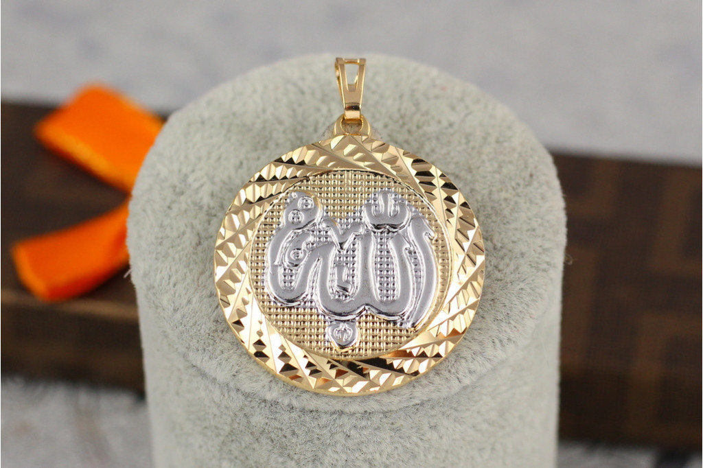 Кулон Xuping Jewelry круглый мусульманский 3,5 см золотистый