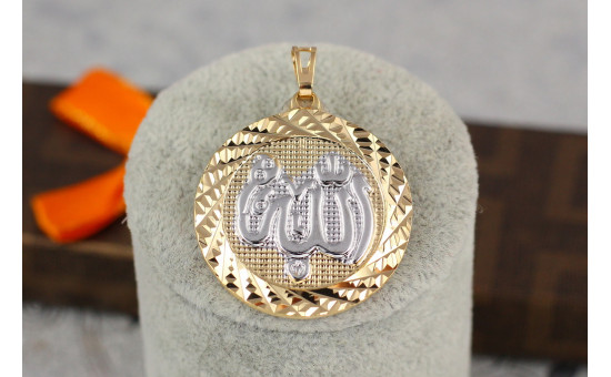 Кулон Xuping Jewelry круглый мусульманский 3,5 см золотистый