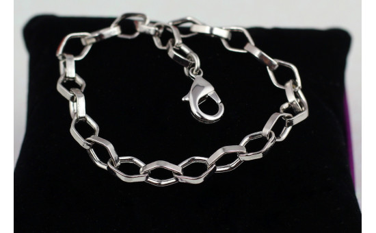 Браслет Xuping Jewelry шестикутні ланки 19,5 см 6 мм сріблястий