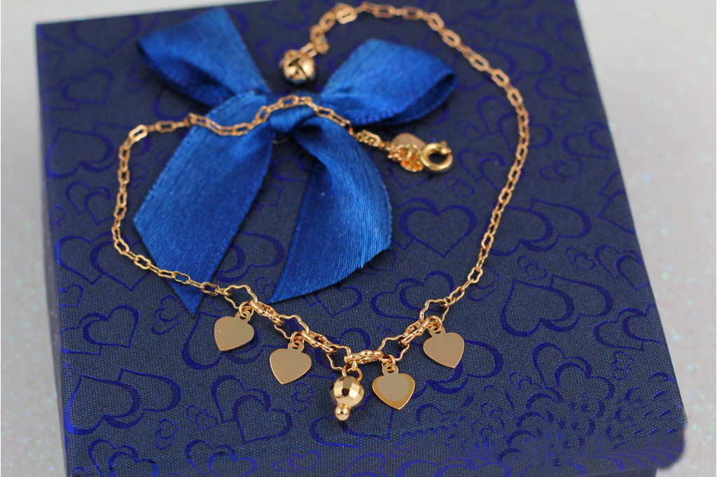 Браслет Xuping Jewelry на ногу с пиками 25 см 1 мм золотистый