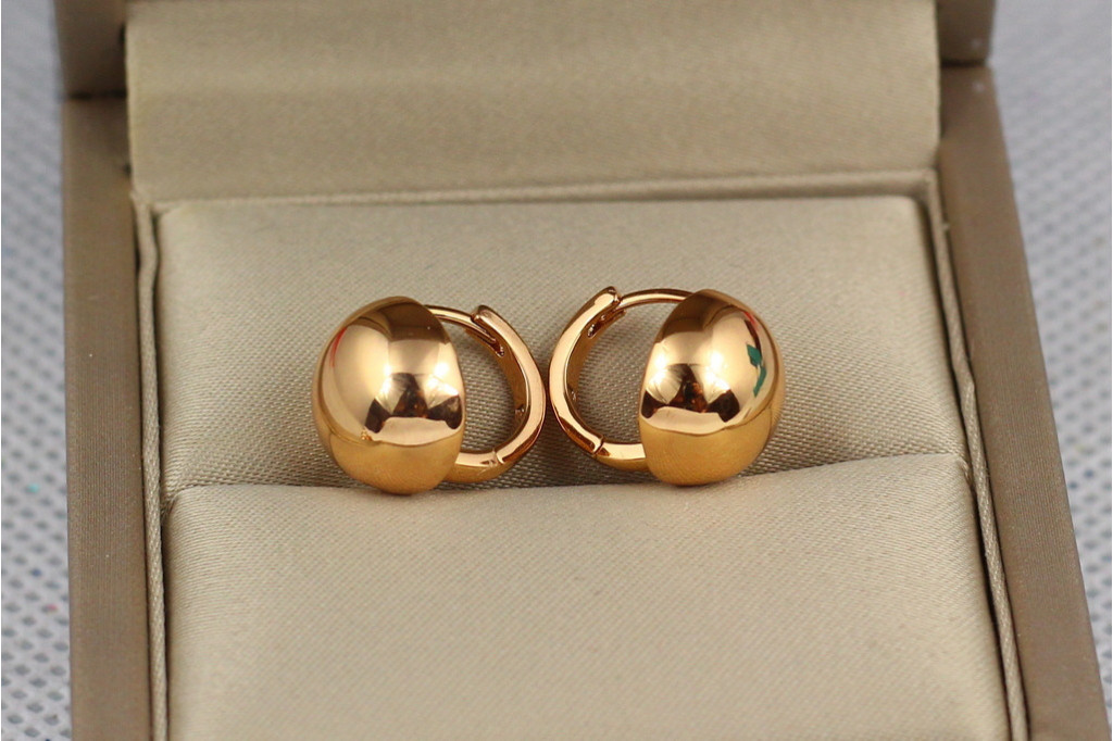 Серьги Xuping Jewelry шарики 12 мм золотистые