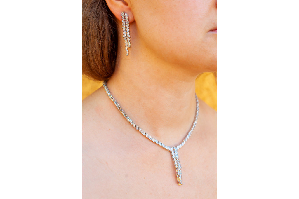 Комплект Колье и серьги Xuping Jewelry Дебора серебристые