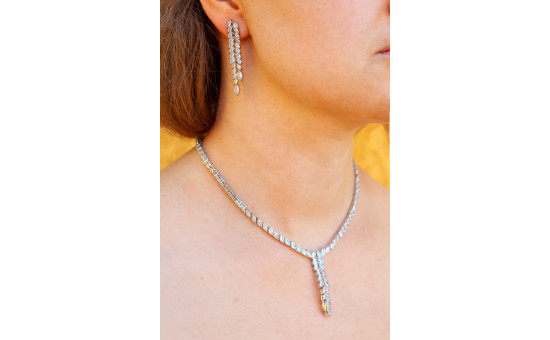 Комплект Кольє і сережки Xuping Jewelry Дебора сріблястий
