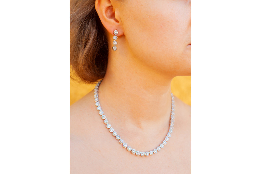 Комплект Колье и серьги Xuping Jewelry Ребека серебристые