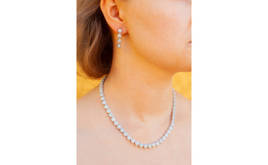 Комплект Колье и серьги Xuping Jewelry Ребека серебристые