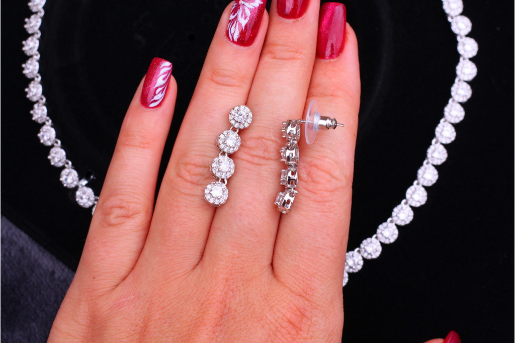 Комплект Колье и серьги Xuping Jewelry Ребека серебристые