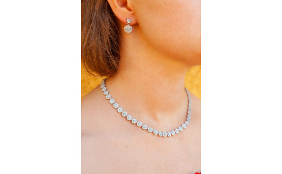 Комплект Кольє і сережки Xuping Jewelry Анабель сріблястий